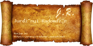 Jurányi Radomér névjegykártya